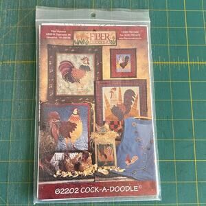 Fiber Mosaics Applique Pattern ROOSTER 62202 1997 Chicken Quilt